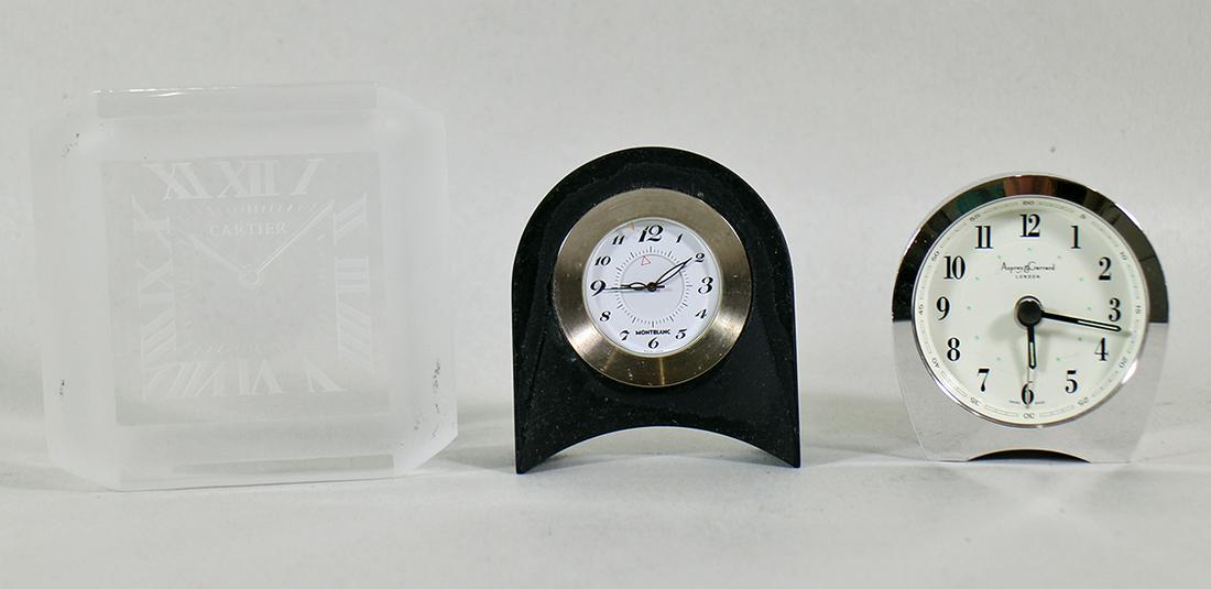 (3) TRAVEL CLOCKS * CARTIER * MONTBLANC * ASPREY (1 of 3)