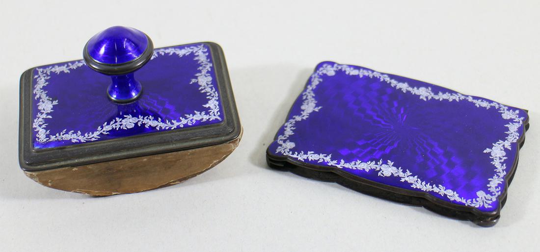 935 SILVER GUILLOCHE INK BLOTTER & NOTEPAD HOLDER (1 of 5)