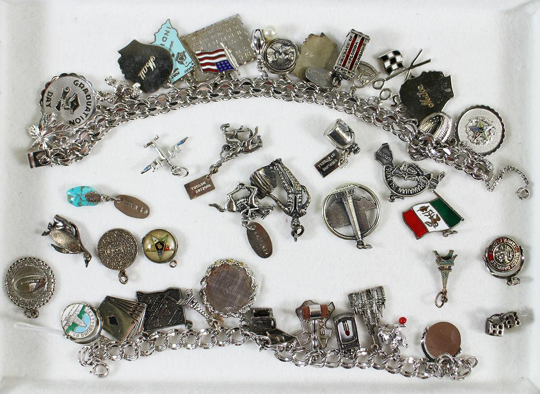 VINTAGE STERLING SILVER CHARM BRACELETS (1 of 3)