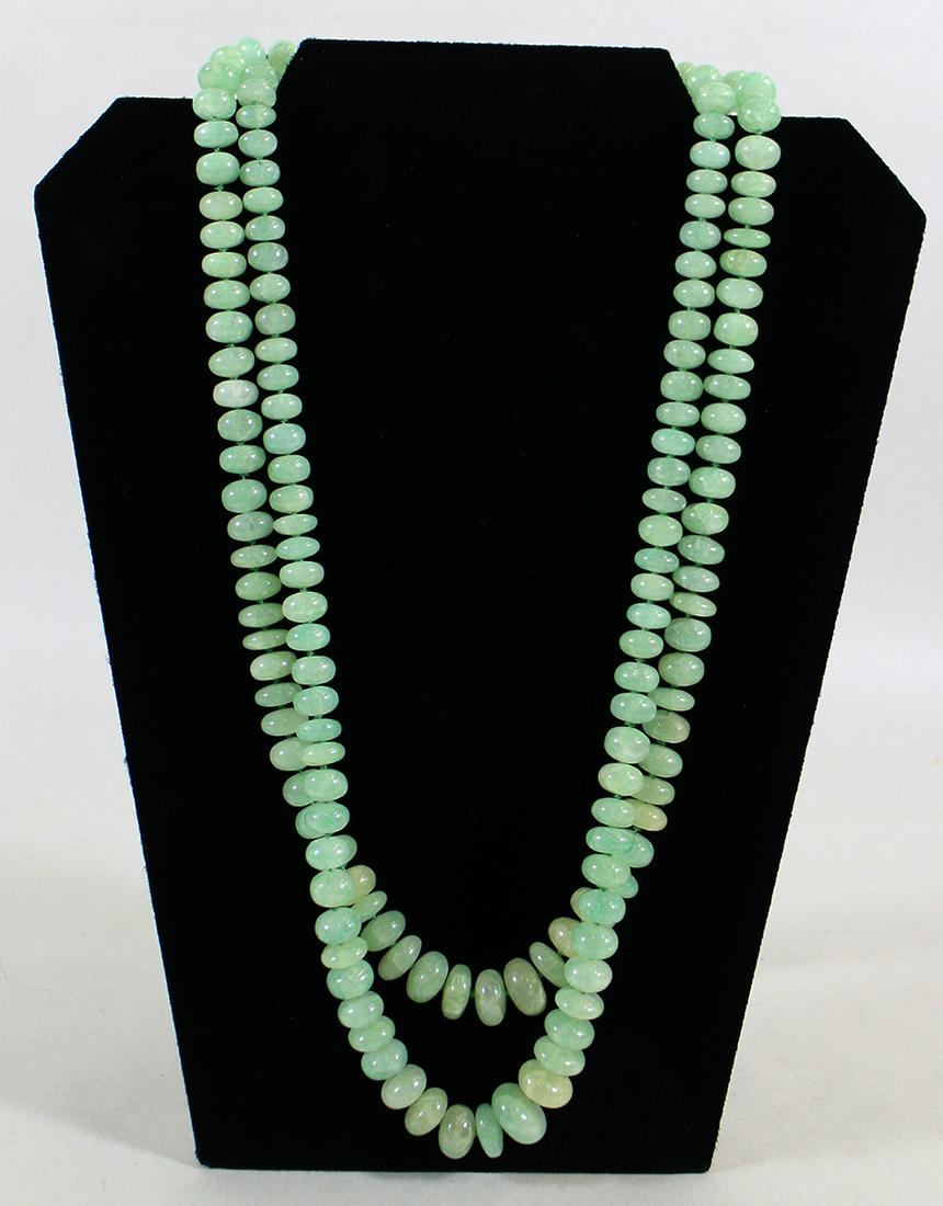 18K DOUBLE STRAND JADE NECKLACE (1 of 4)