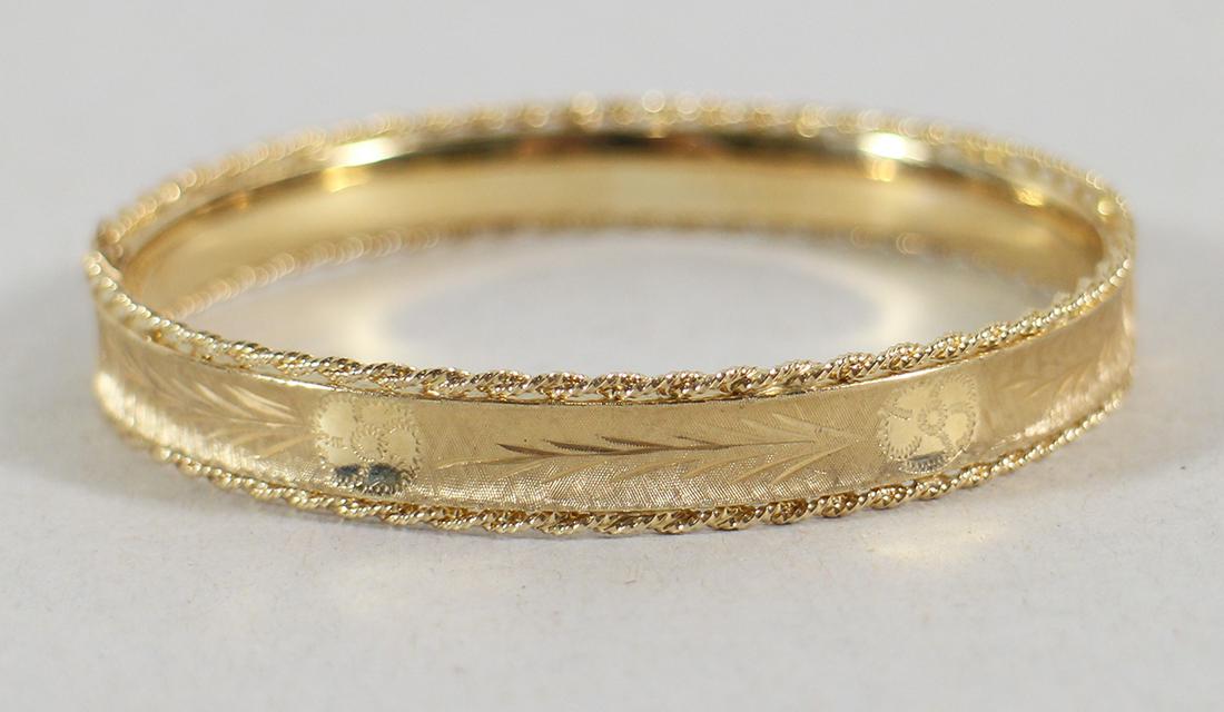 14K YELLOW GOLD BANGLE BRACELET (1 of 3)