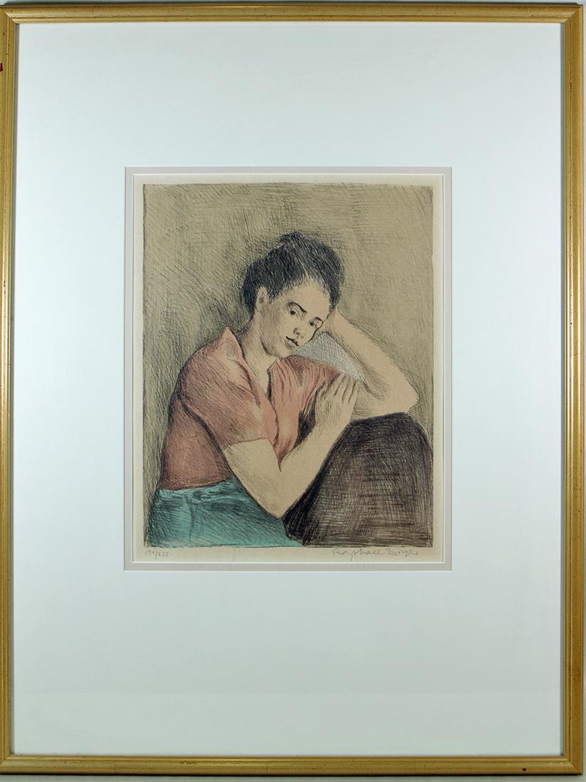RAPHAEL SOYER "MEDITATION" LITHOGRAPH (1 of 3)
