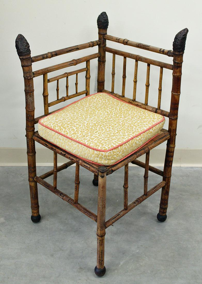 VICTORIAN BAMBOO CORNER CHAIR (1 of 3)