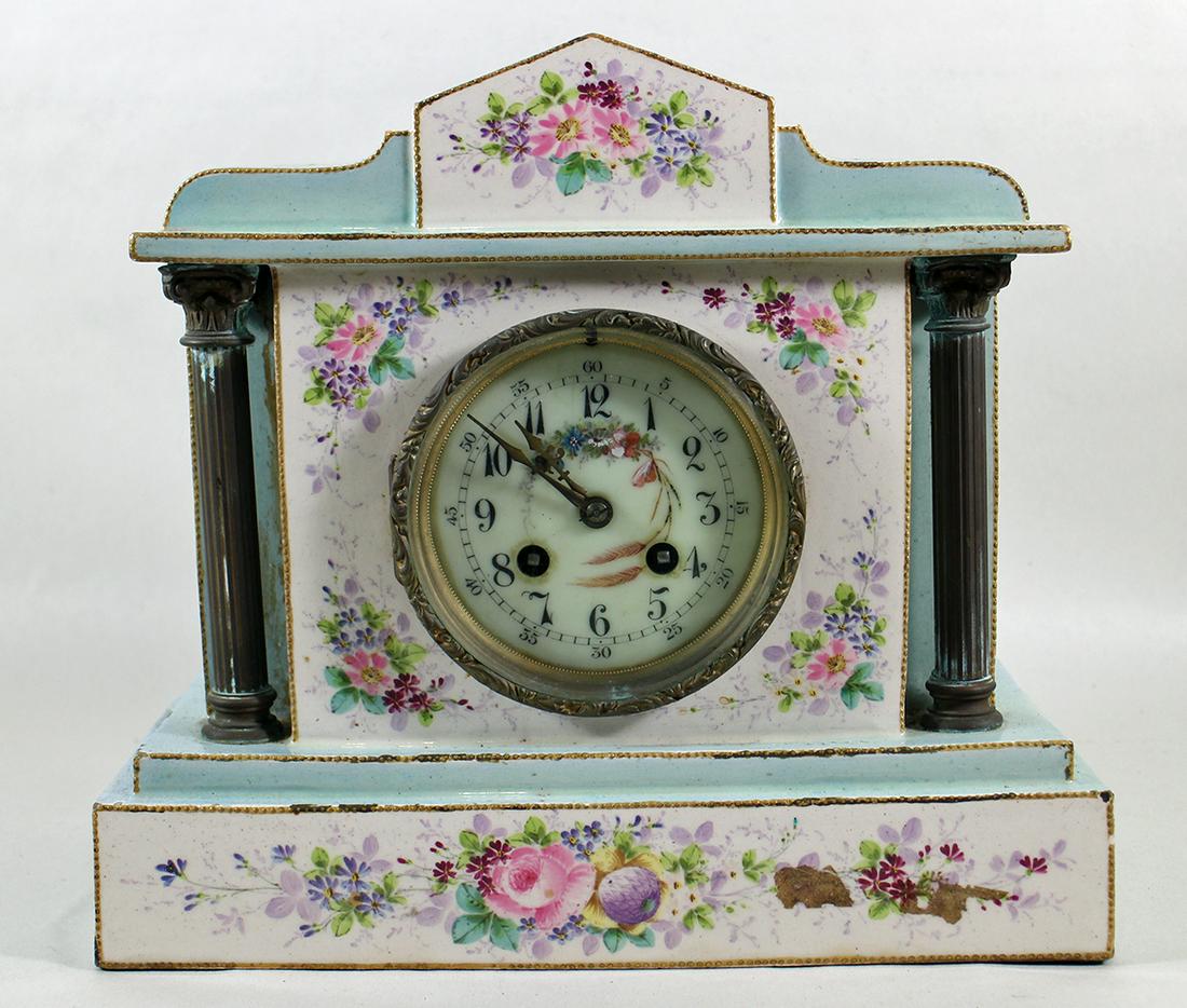 ANTIQUE FRENCH PORCELAIN CLOCK (1 of 2)