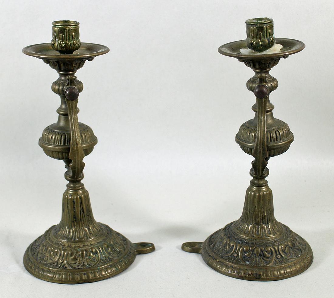 (2) METAL SHIP SWIVEL CANDLE HOLDERS (1 of 2)