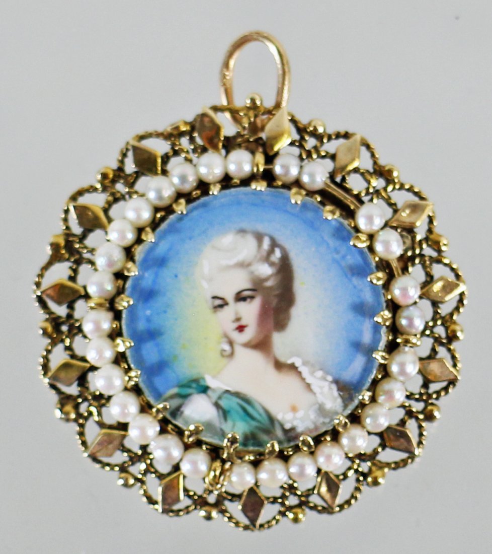 14K HAND PAINTED PORTRAIT PENDANT (1 of 4)