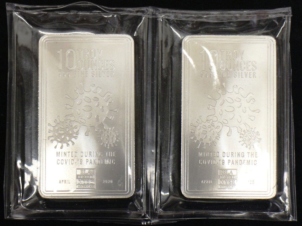 (2) 10 OZT COVID 2020 SILVER BARS (1 of 3)