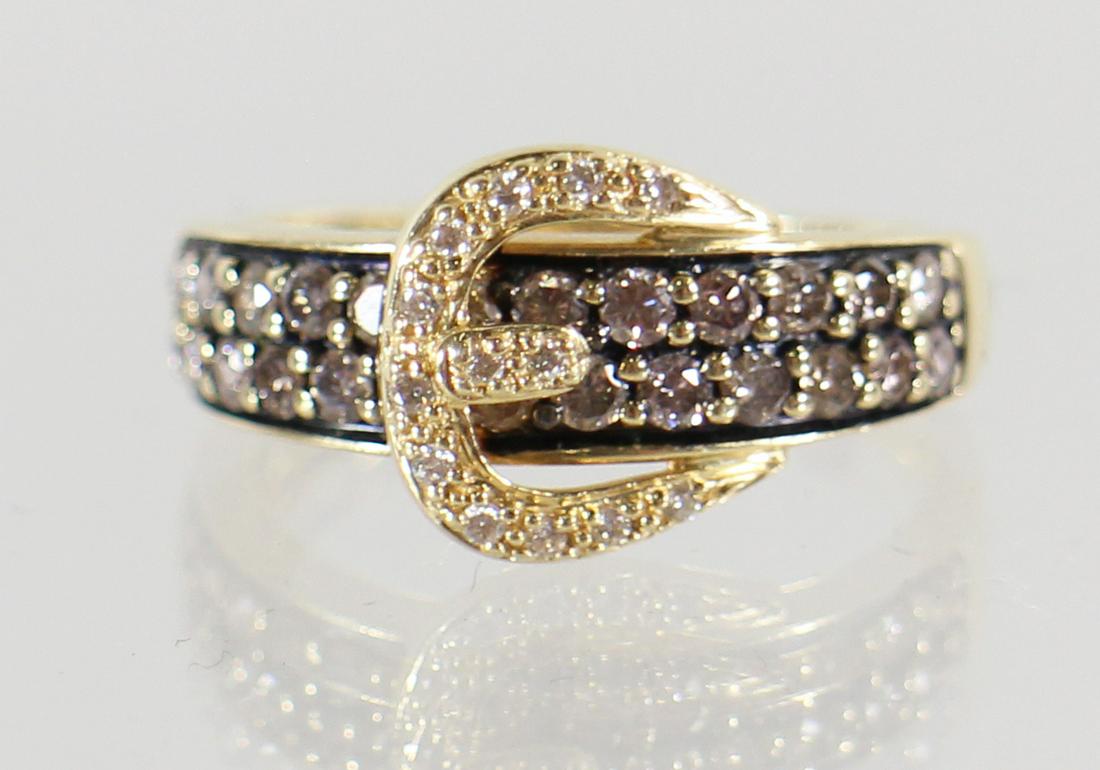 14K LEVIAN DIAMOND BUCKLE RING (1 of 3)