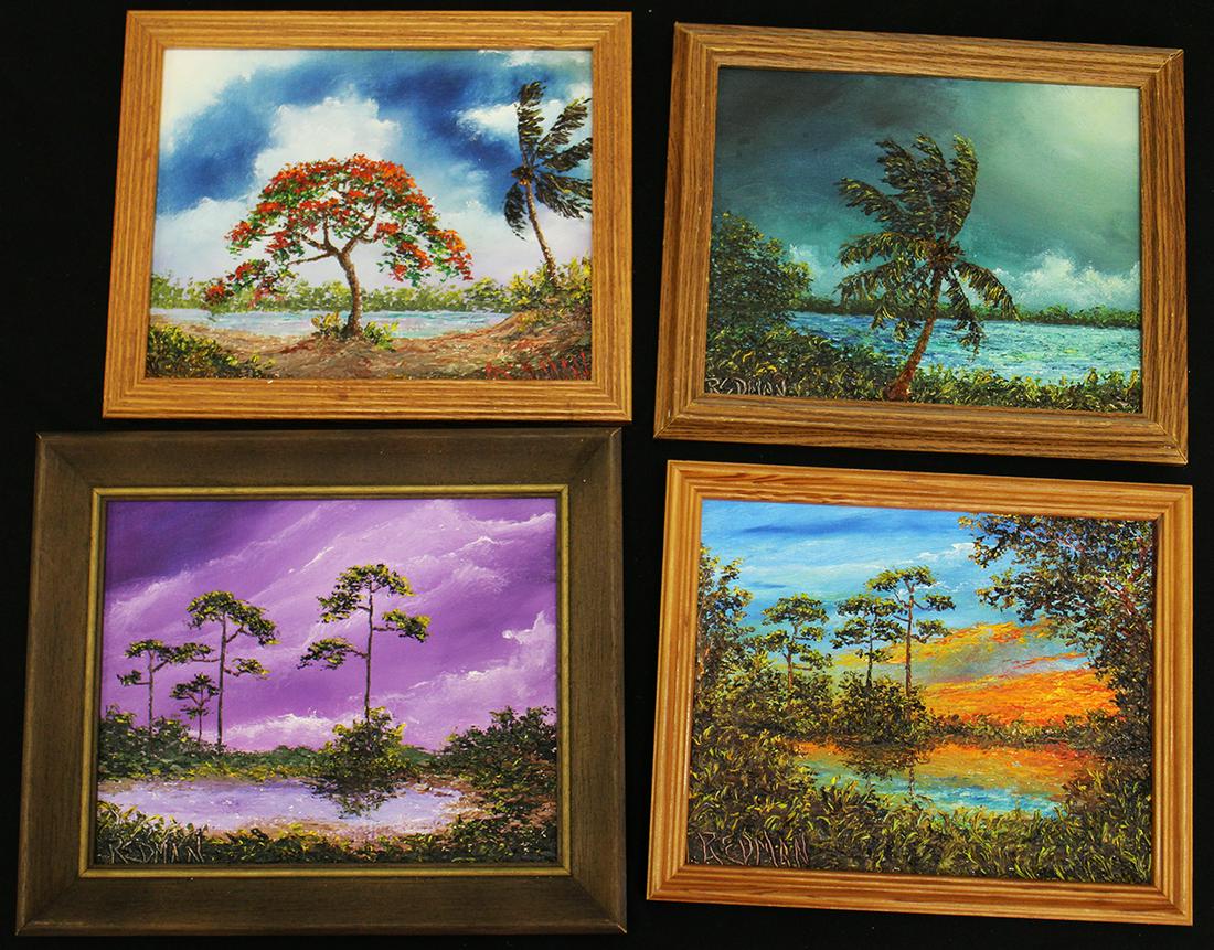 (4) REDMAN FLORIDA PAINTINGS (1 of 3)