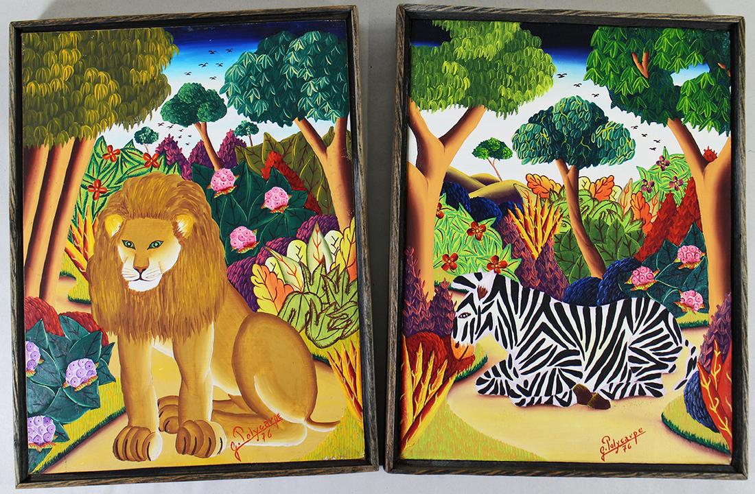 (2) JEROME POLYCARPE HAITIAN PAINTINGS (1 of 4)