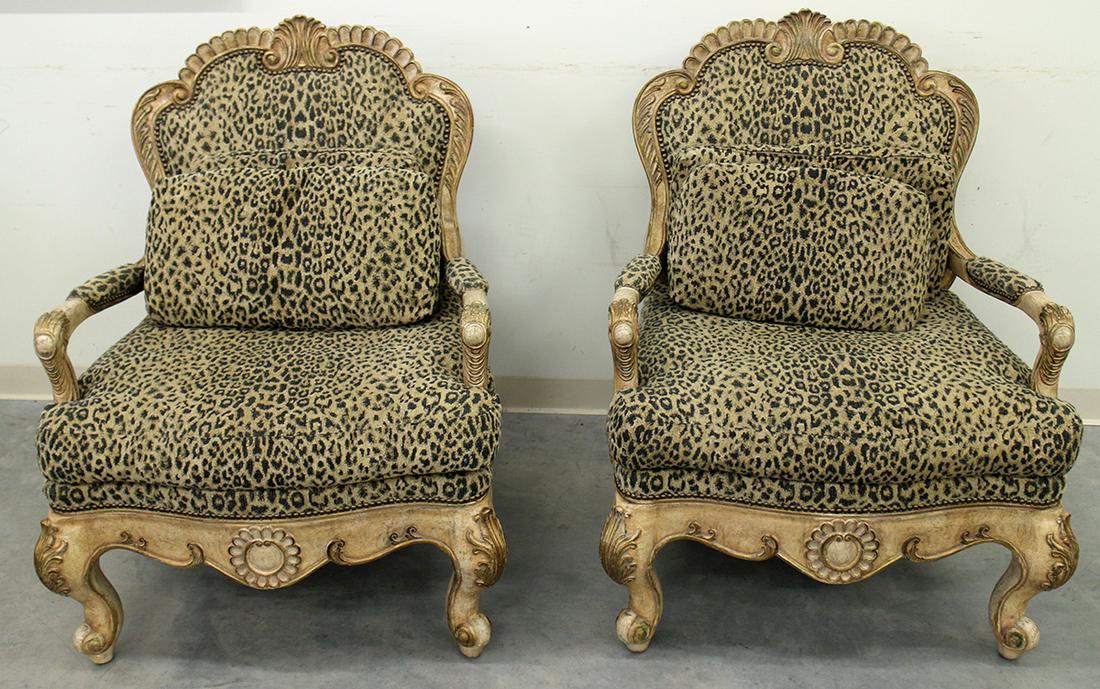 (2) FERGUSON COPELAND BERGERE LEOPARD PRINT ARMCHAIRS (1 of 4)