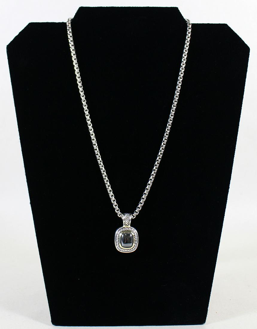 DAVID YURMAN STERLING & 14K HEMATITE NECKLACE (1 of 4)