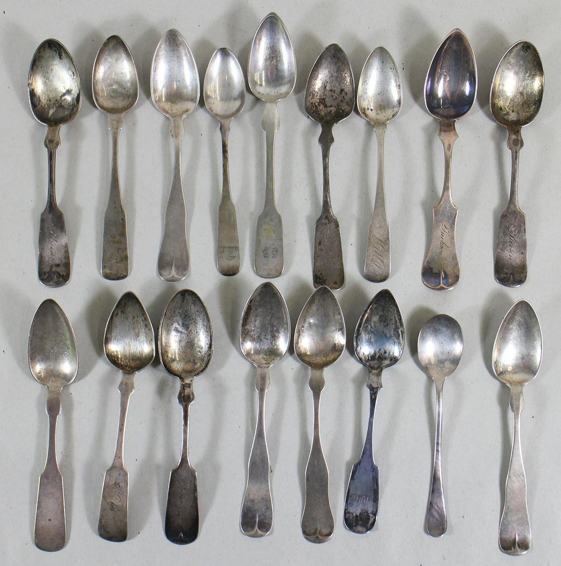 19TH CENTURY COIN SILVER SPOONS (1 of 5)