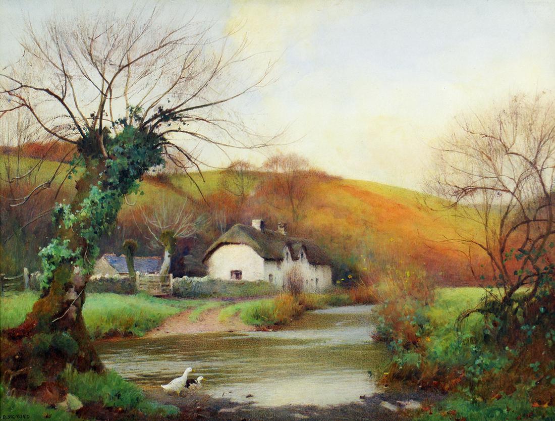 BENJAMIN D. SIGMUND FARMHOUSE WATERCOLOR PAINTING (1 of 4)