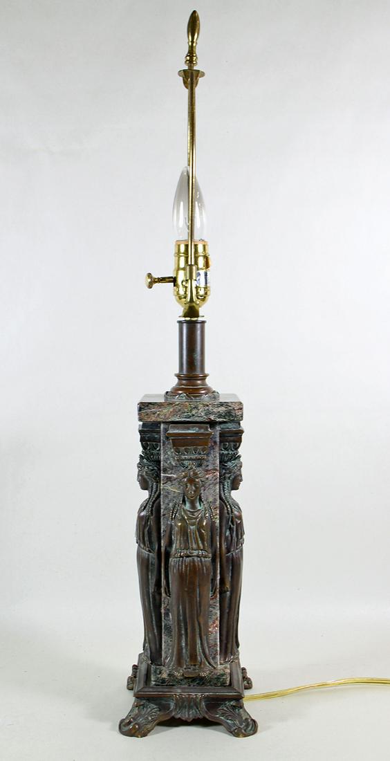 BRONZE & MARBLE FIGURAL LAMP (1 of 3)