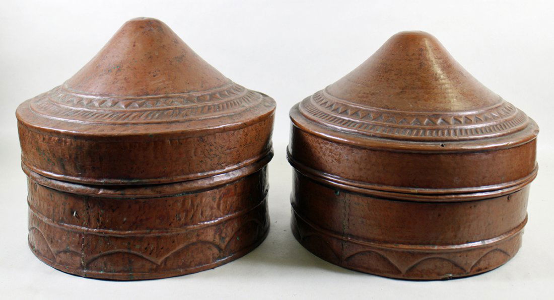 (2) HAND HAMMERED COPPER VESSELS (1 of 3)
