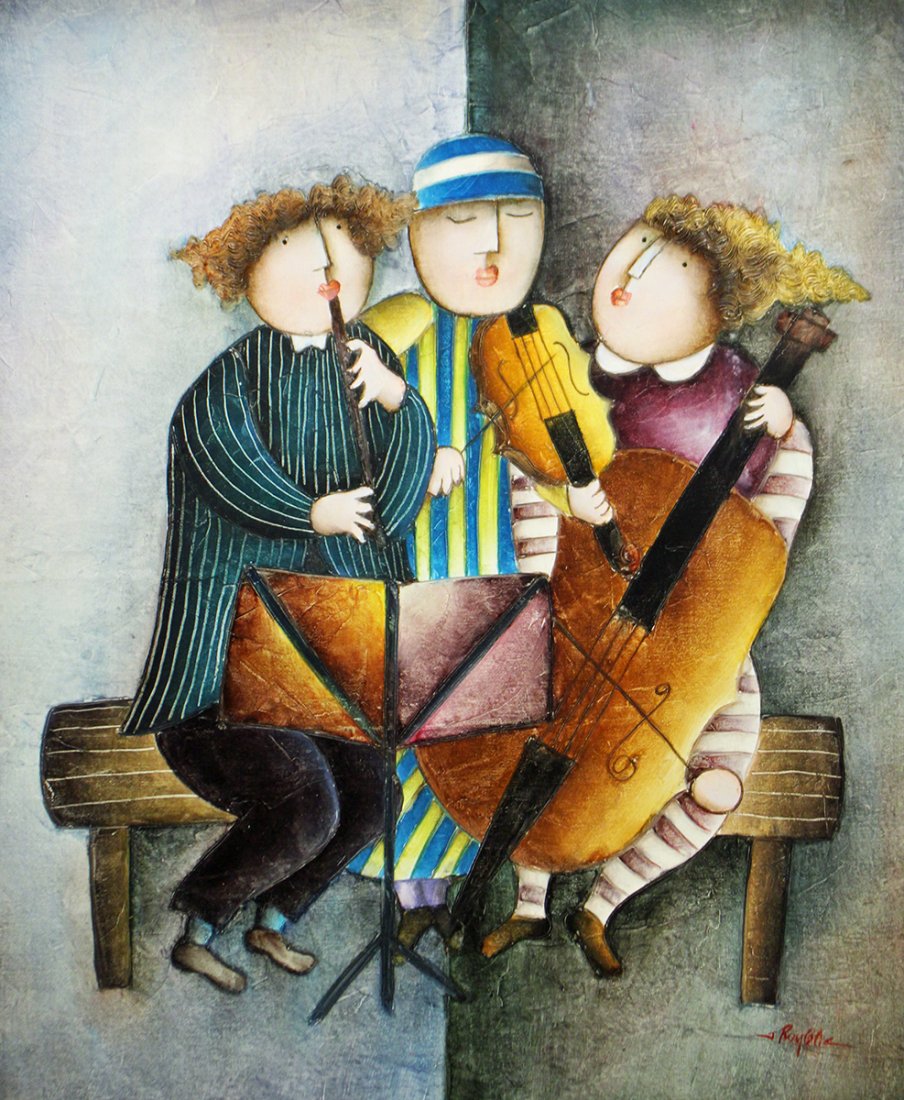 JOYCE ROYBAL MUSICIANS PAINTING (1 of 2)