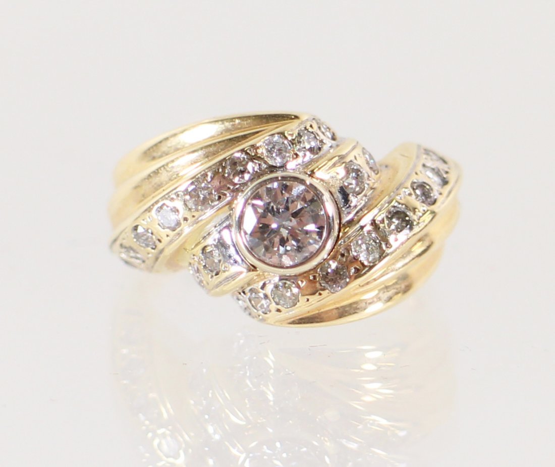 14K DIAMOND SWIRL RING (1 of 3)