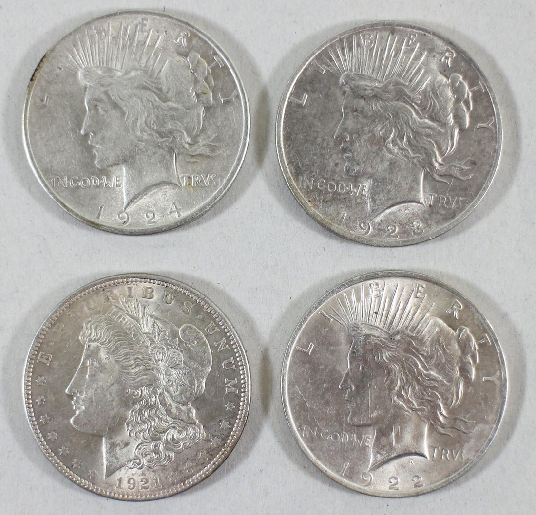 (4) SILVER DOLLAR COINS (1 of 2)