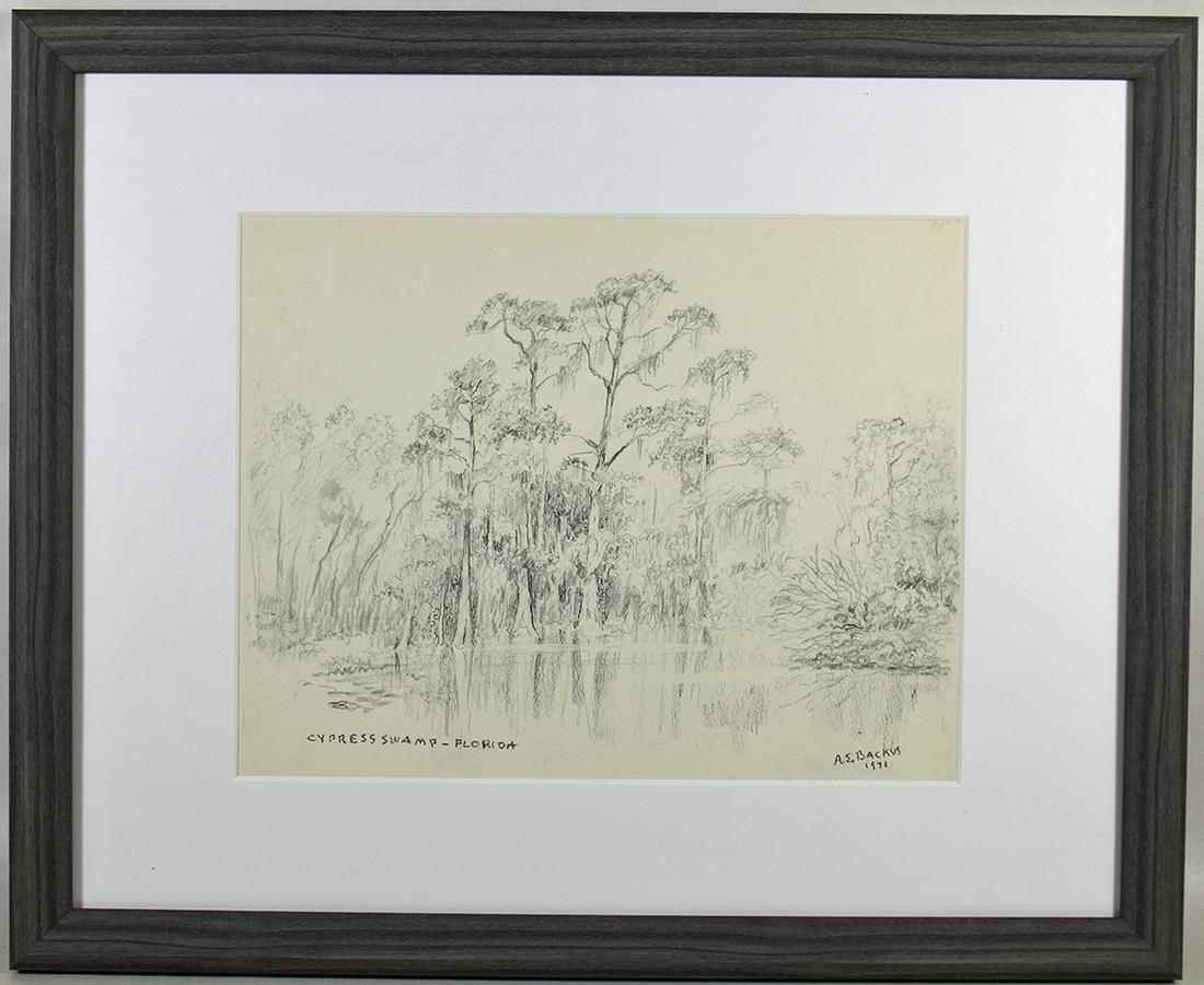 A.E. BACKUS CYPRESS SWAMP LITHOGRAPH (1 of 2)