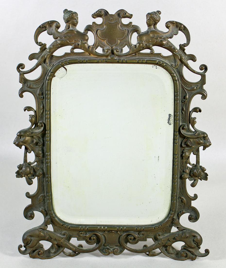 VICTORIAN METAL TABLE MIRROR (1 of 5)