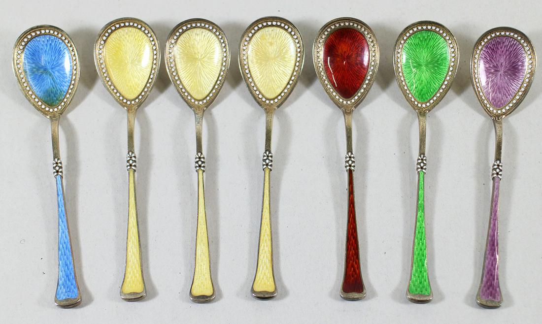 (7) PETER HERTZ DANISH STERLING & ENAMEL SPOONS (1 of 4)