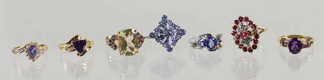 (7) 14K WHITE & YELLOW GOLD RINGS (1 of 4)