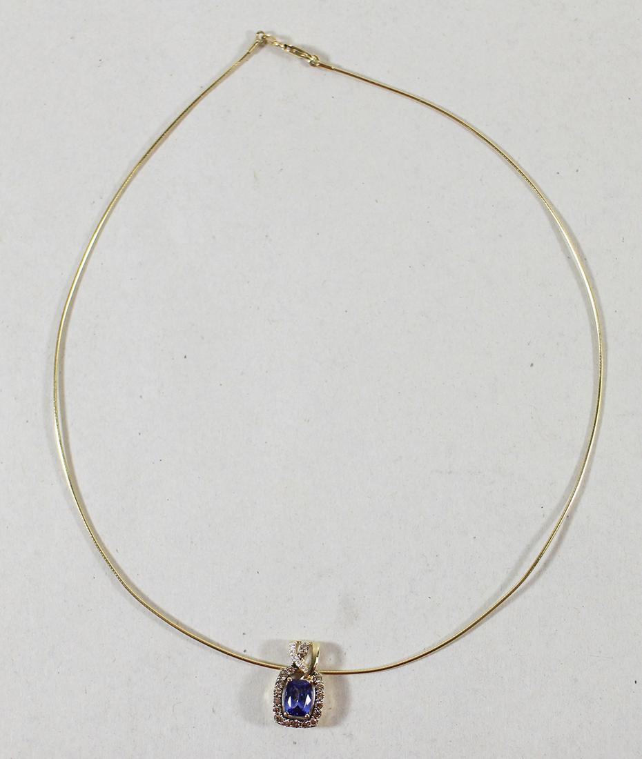 14K LEVIAN 1.50 CARAT TANZANITE & DIAMOND NECKLACE (1 of 3)