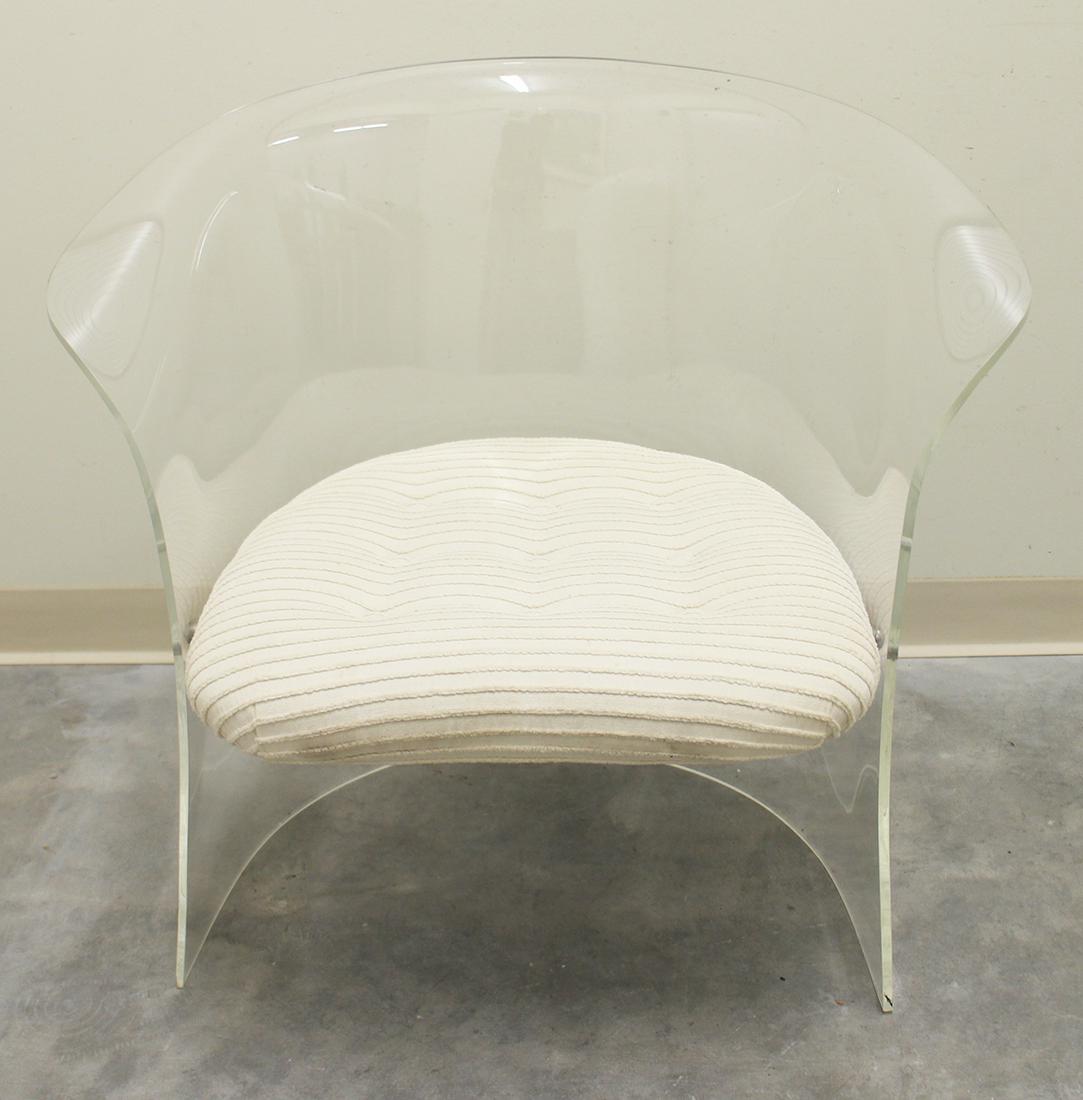 MID CENTURY MODERN LUCITE BARREL BACK CHAIR (1 of 5)