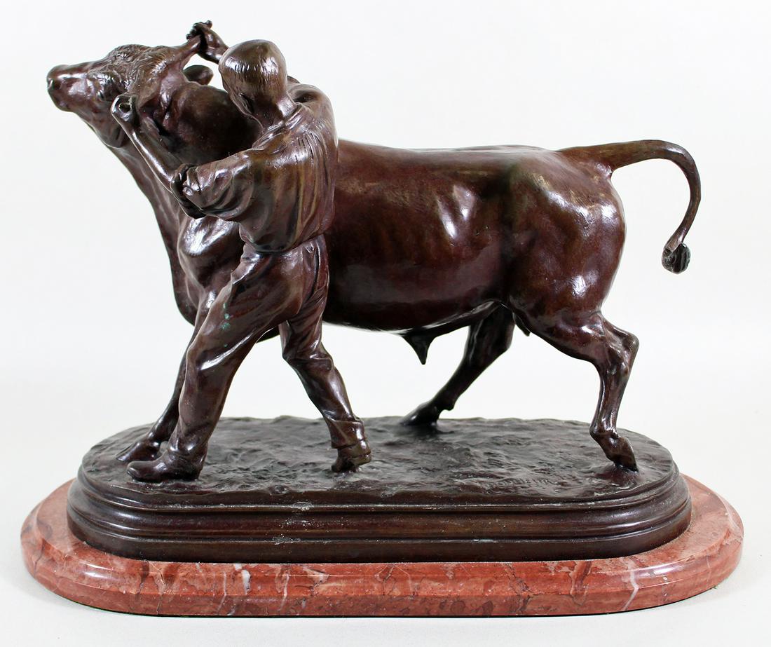 ISIDORE JULES BONHEUR BULL TAMER BRONZE SCULPTURE (1 of 4)