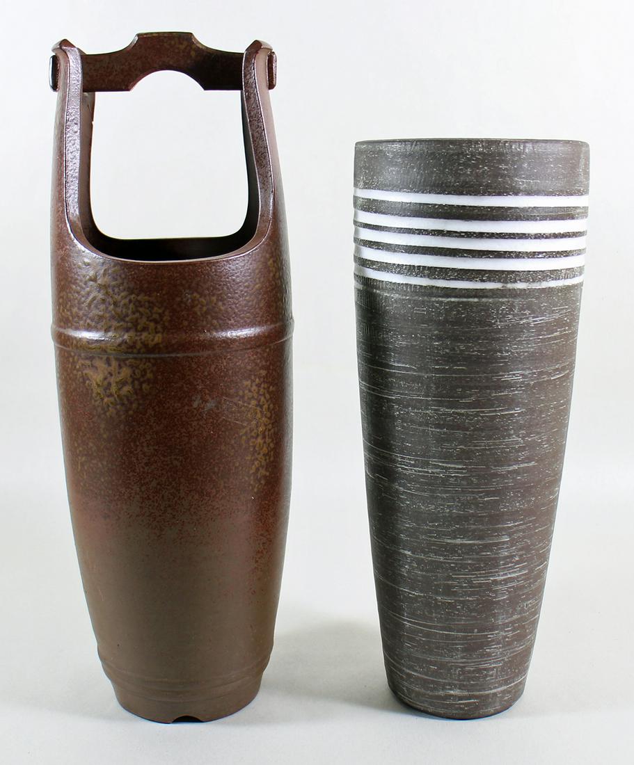 (2) MID CENTURY CONTEMPORARY POTTERY VASE & VESSEL (1 of 3)
