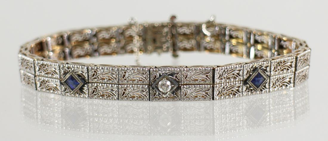 ART DECO 14K FILIGREE BRACELET (1 of 4)