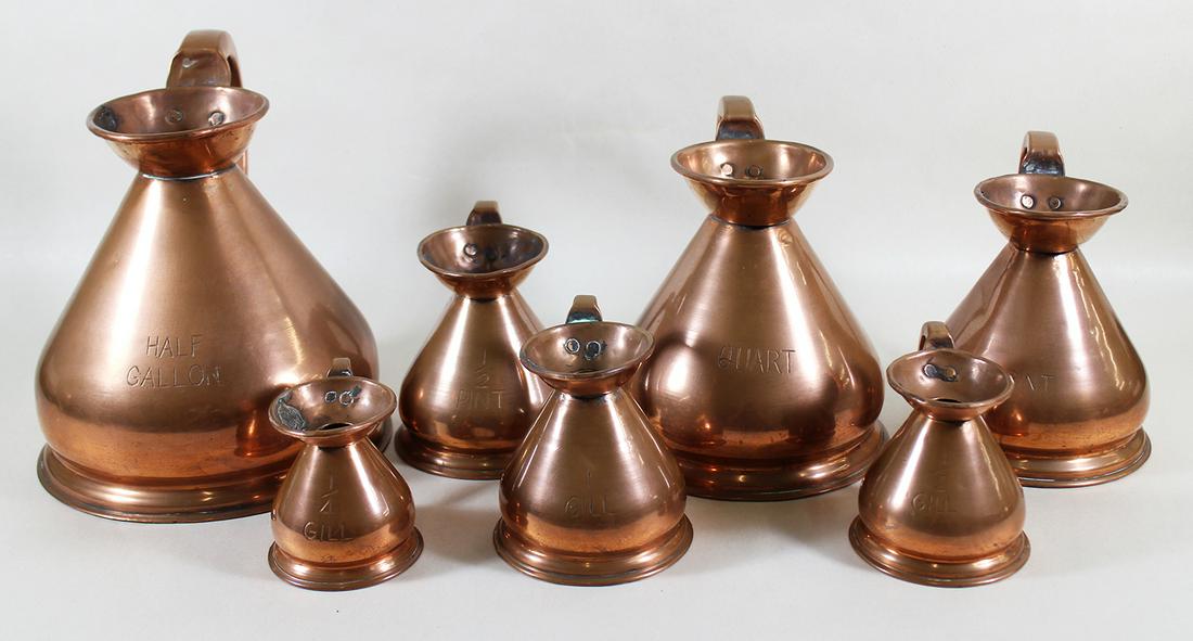 (7) 19th CENTURY ENGLISH COPPER MEASURES (1 of 5)