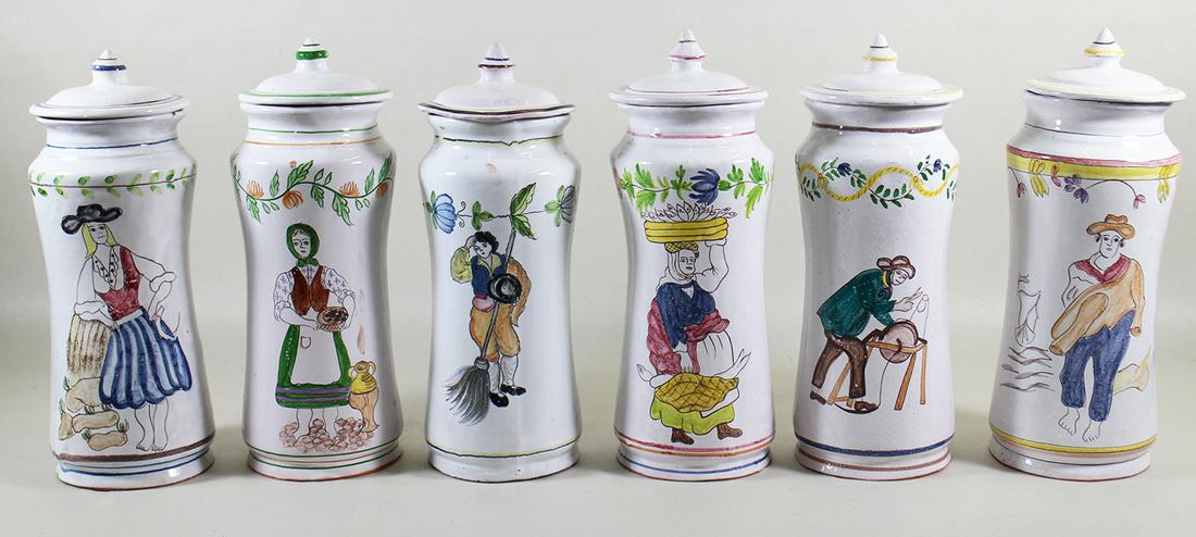 (6) PORTUGUESE APOTHECARY STYLE JARS (1 of 5)