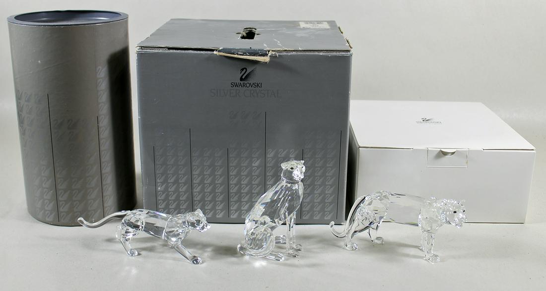 (3) SWAROVSKI CRYSTAL CAT FIGURINES (1 of 3)