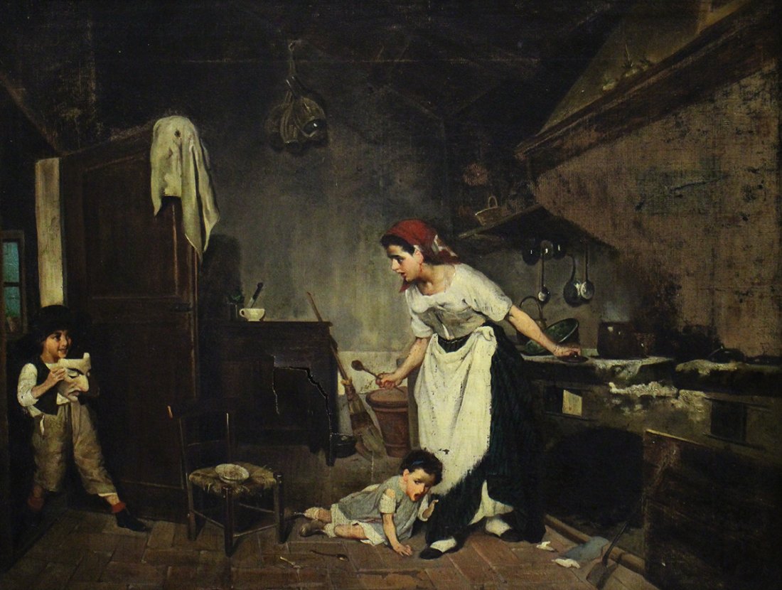 ITALIAN INTERIOR SCENE PAINTING (1 of 5)