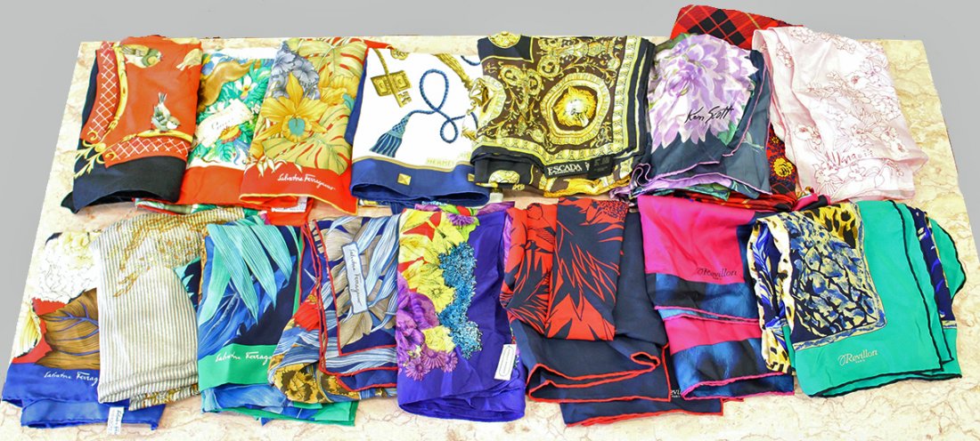 (16) VINTAGE DESIGNER SCARVES (1 of 8)