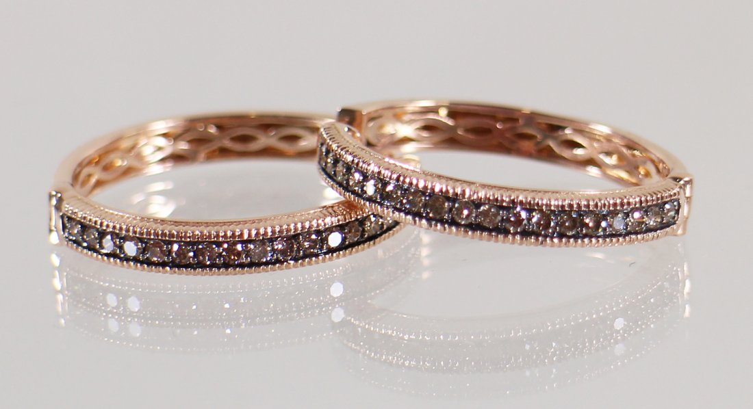 LEVIAN 14K ROSE GOLD & DIAMOND EARRINGS (1 of 3)
