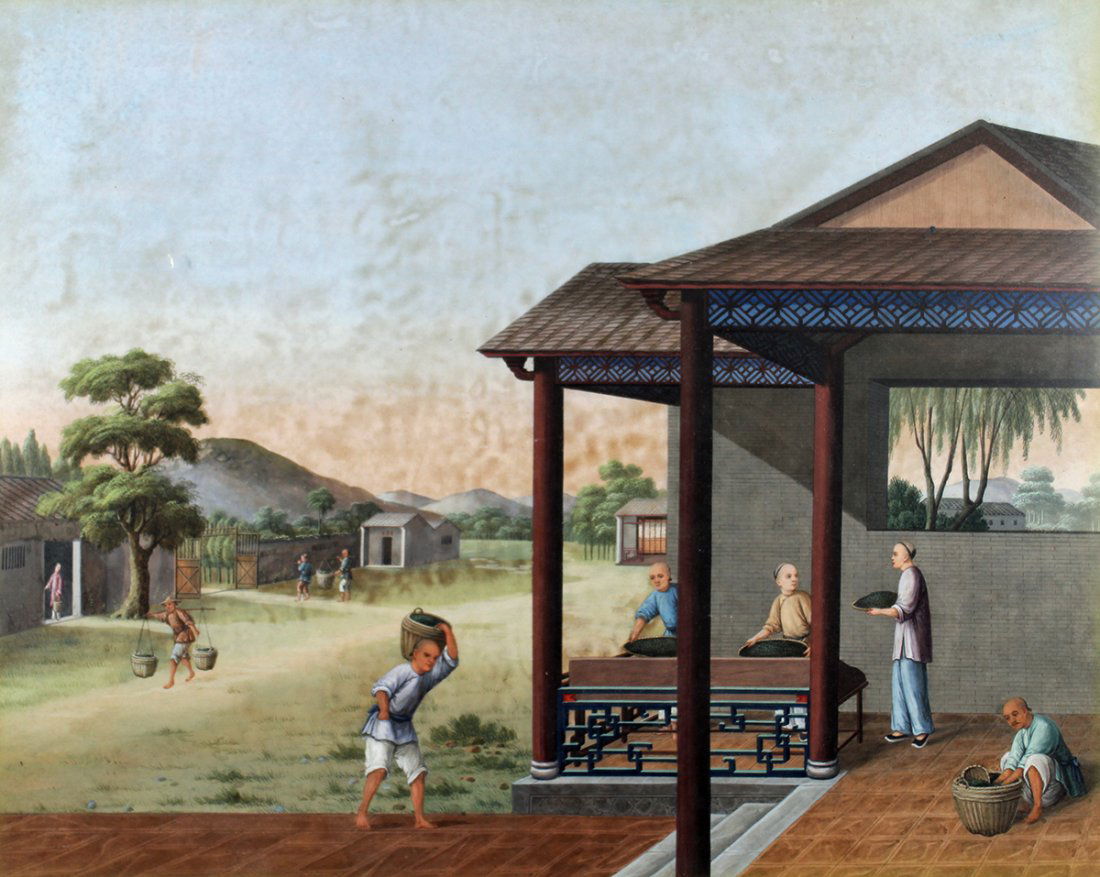 CHINESE MIXED MEDIA VILLAGE SCENE PAINTING (1 of 5)