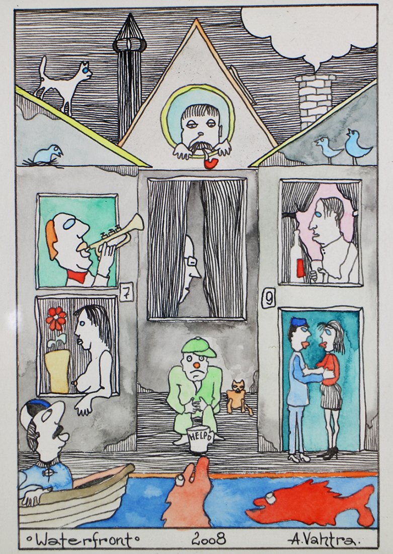 AARNE VAHTRA "WATERFRONT" DRAWING (1 of 3)