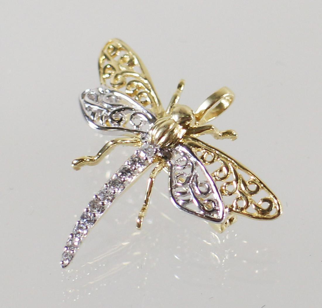 14K DIAMOND DRAGONFLY PENDANT (1 of 3)