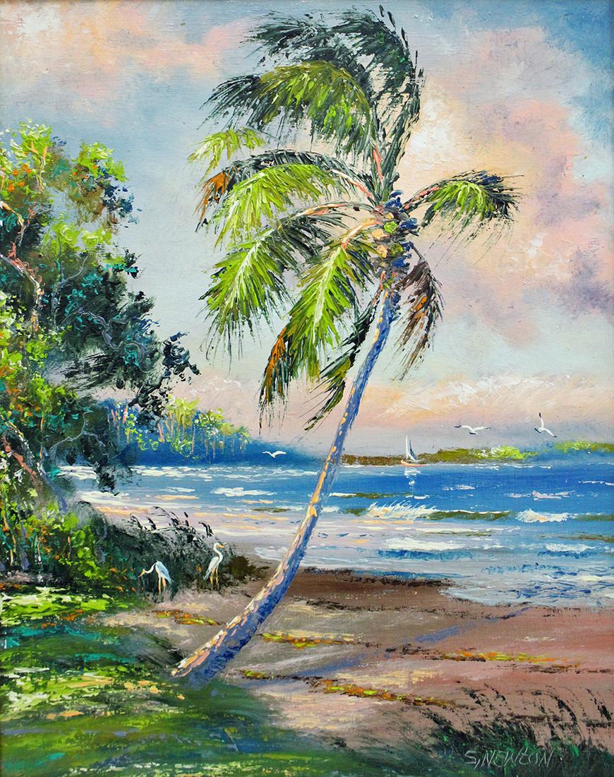 SAM NEWTON BEACH SCENE HIGHWAYMEN PAINTING (1 of 5)