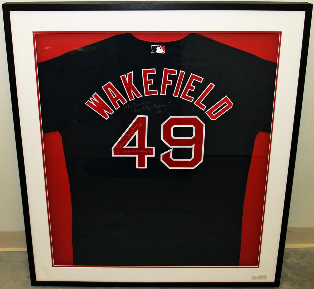 TIM WAKEFIELD BOSTON RED ROX AUTOGRAPHED JERSEY (1 of 2)