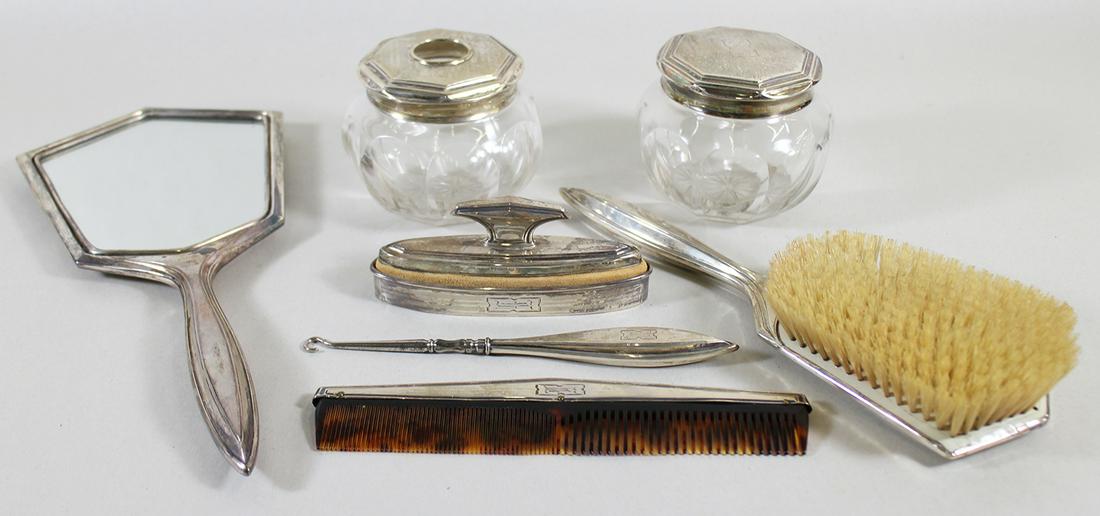 7 PIECE LADIES STERLING VANITY SET (1 of 2)