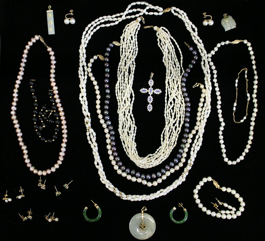 GOLD PEARL & GEMSTONE JEWELRY (1 of 7)