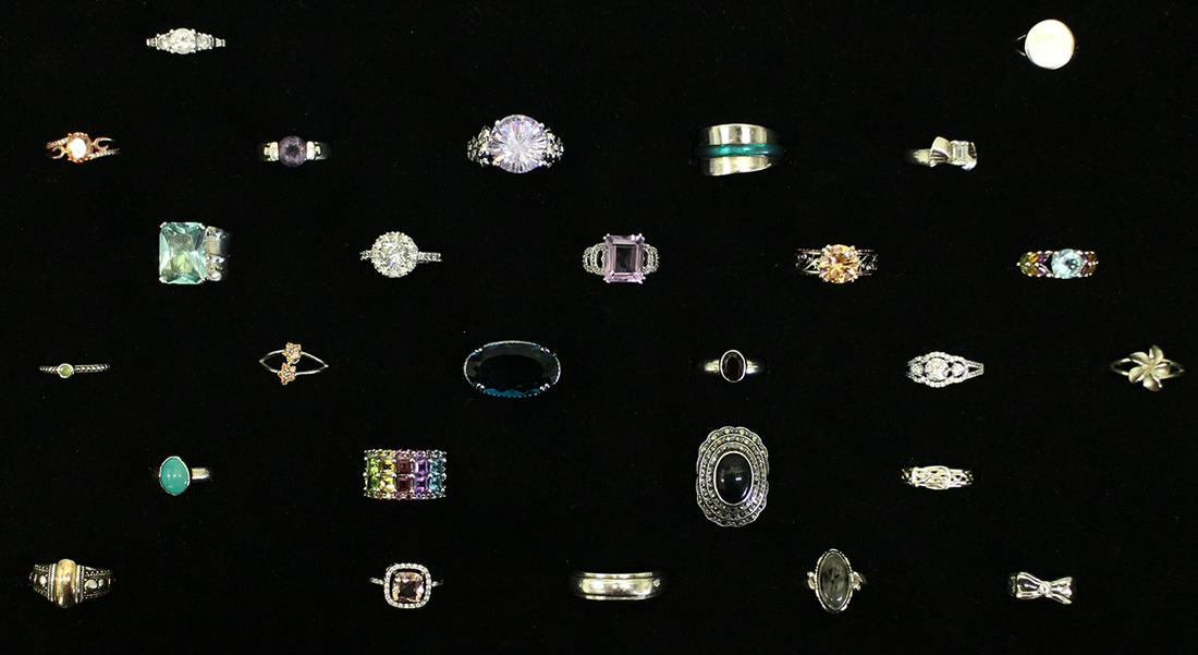 (27) STERLING SILVER GEMSTONE RINGS (1 of 5)