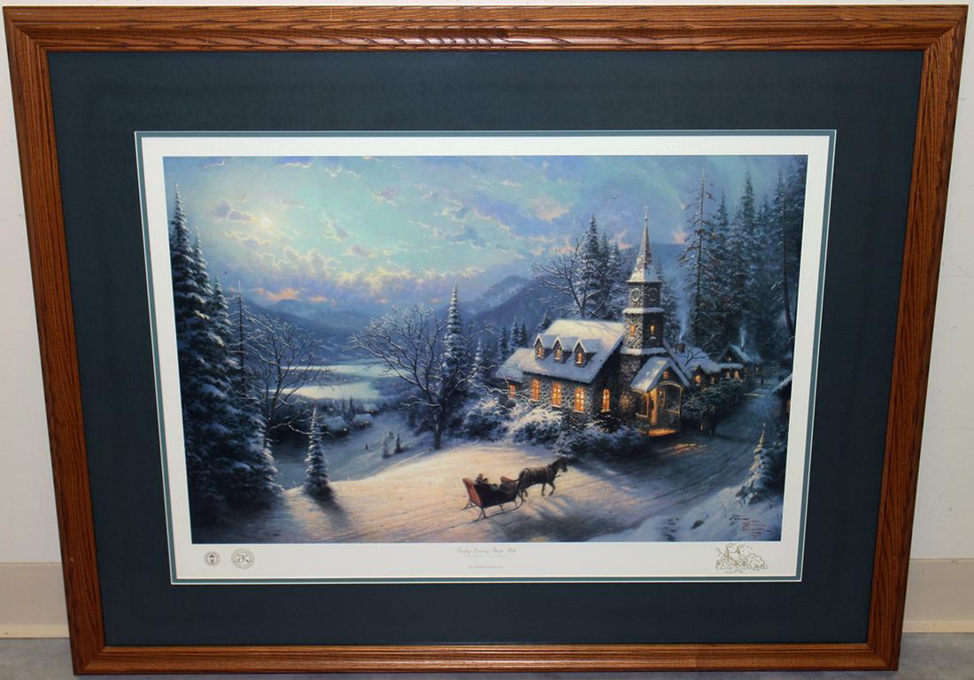 THOMAS KINKADE SLEIGH RIDE LITHOGRAPH (1 of 3)