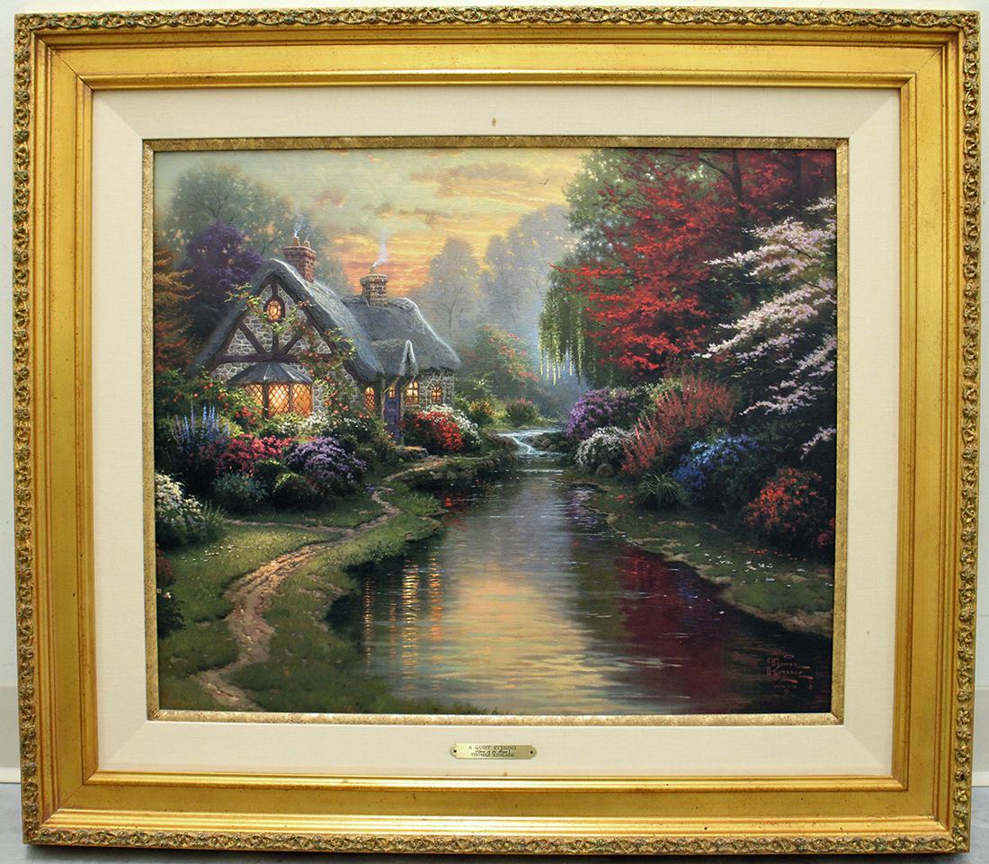 THOMAS KINKADE A QUIET EVENING CANVAS PRINT (1 of 4)