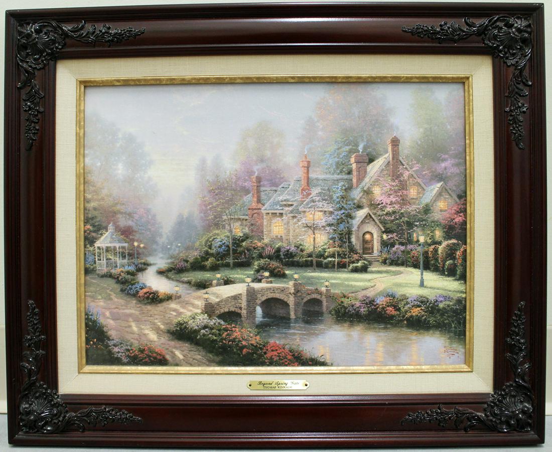 THOMAS KINKADE BEYOND SPRING GATE CANVAS PRINT (1 of 3)