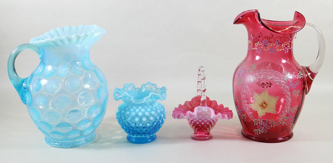 VICTORIAN CRANBERRY & BLUE GLASS (1 of 3)